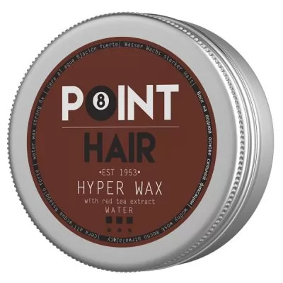 POINT HAIR HYPER WAX Моделюючий віск на водній основі сильної фіксації з еф.блиску, 100 мл. купити на www.pointbarber.com.ua